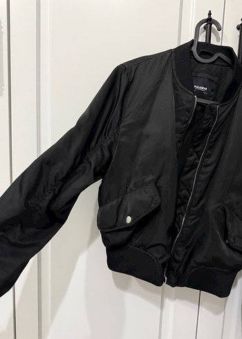 Pull & Bear Siyah Fermuarlı Kadın Ceket - Görsel 3