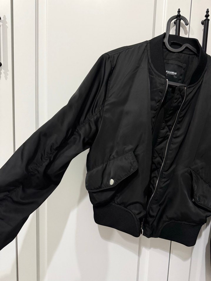 Pull & Bear Siyah Fermuarlı Kadın Ceket - Görsel 3