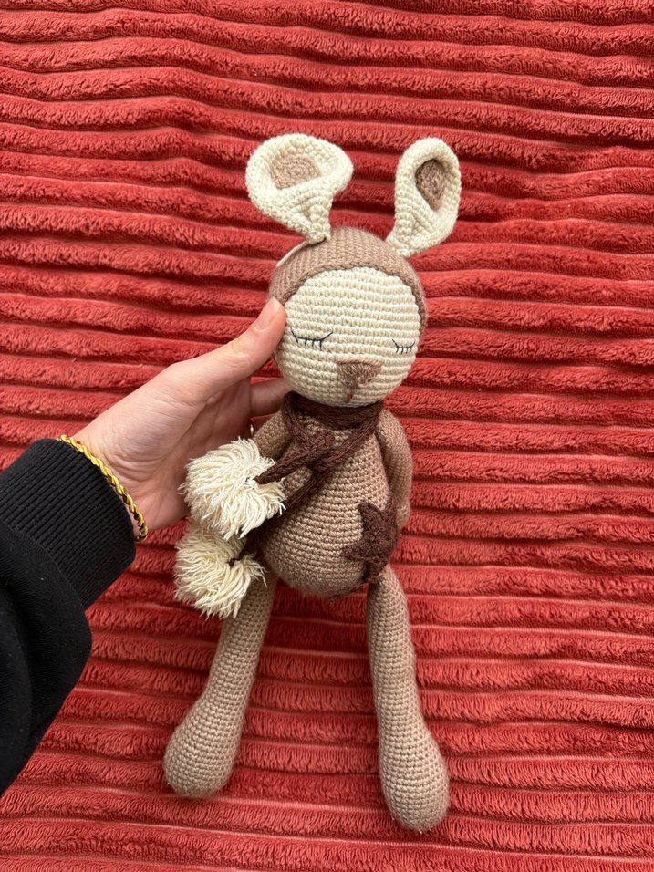 El Örgüsü Kahverengi Peluş Oyuncak - Görsel 3