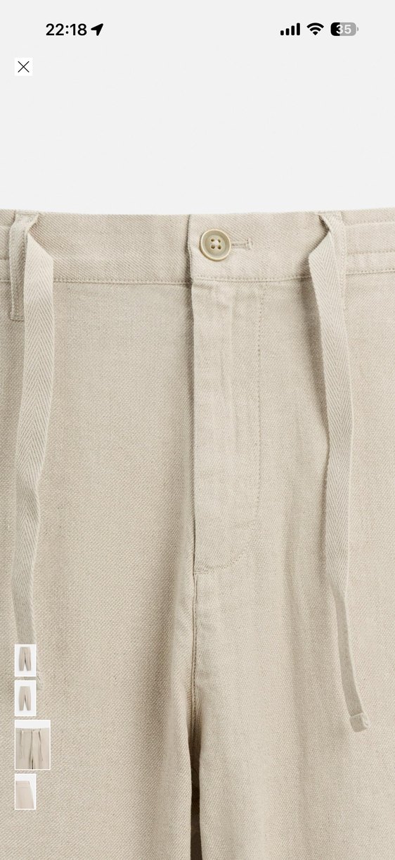 Zara pamuk Keten Erkek Pantolon - Görsel 3