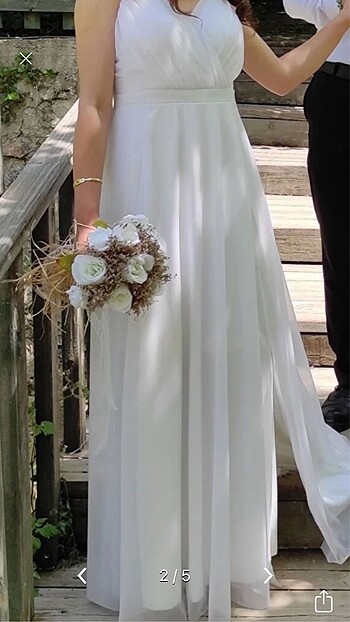 Diğer Beyaz nikah elbisesi tüllü simli