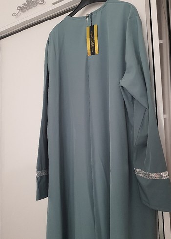 mint yeşili tesettür Kadın Elbise - Görsel 3