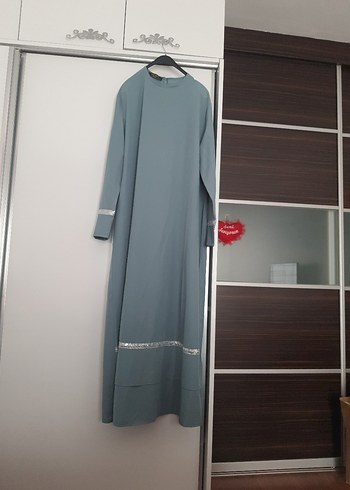 mint yeşili tesettür Kadın Elbise - Görsel 2