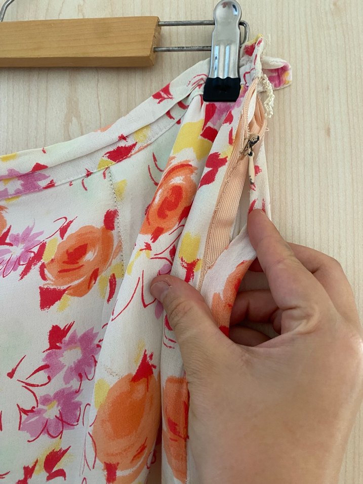 Beyaz Çiçek Desenli Uzun Hamile Etek - Görsel 3