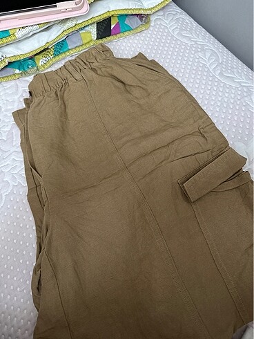 xs Beden camel Renk Oysho Keten Pantolon