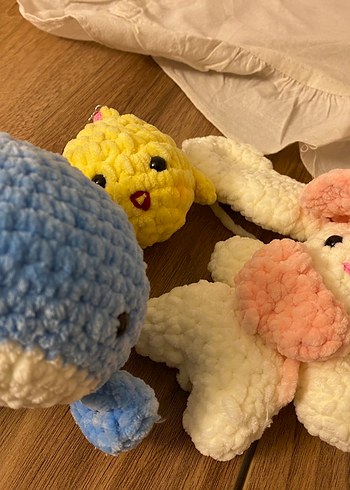Beden Pastel Renkli Yumuşak Peluş Oyuncak Seti amigurumi