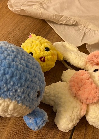 Pastel Renkli Yumuşak Peluş Oyuncak Seti amigurumi