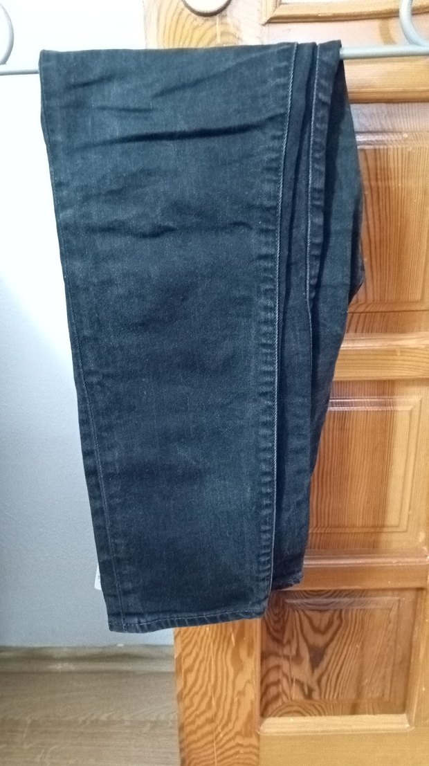 erkek Siyah Kemerli Dar Kesim Kot Pantolon — görsel 2/4