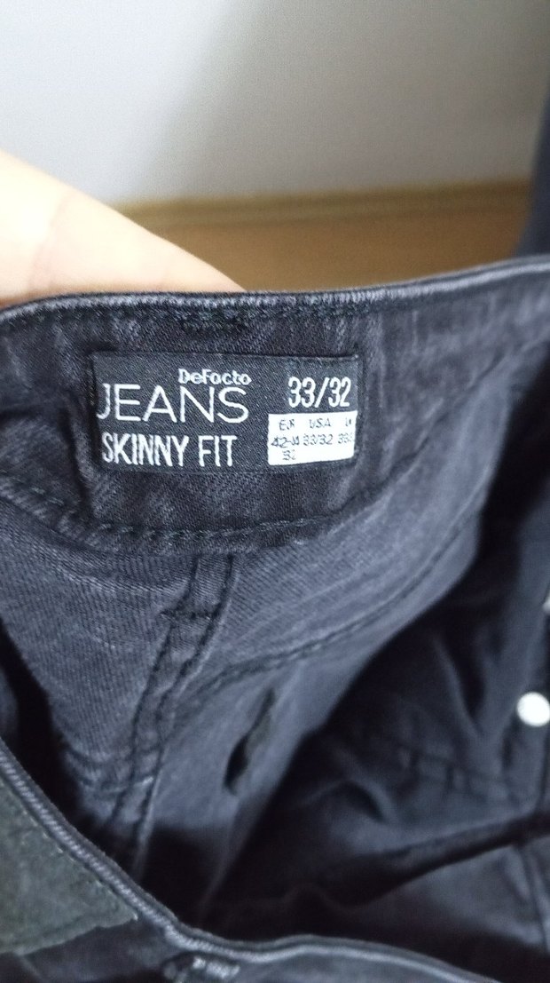 Gri erkek Kot Pantolon, Regular Fit, Tokalı - Görsel 3