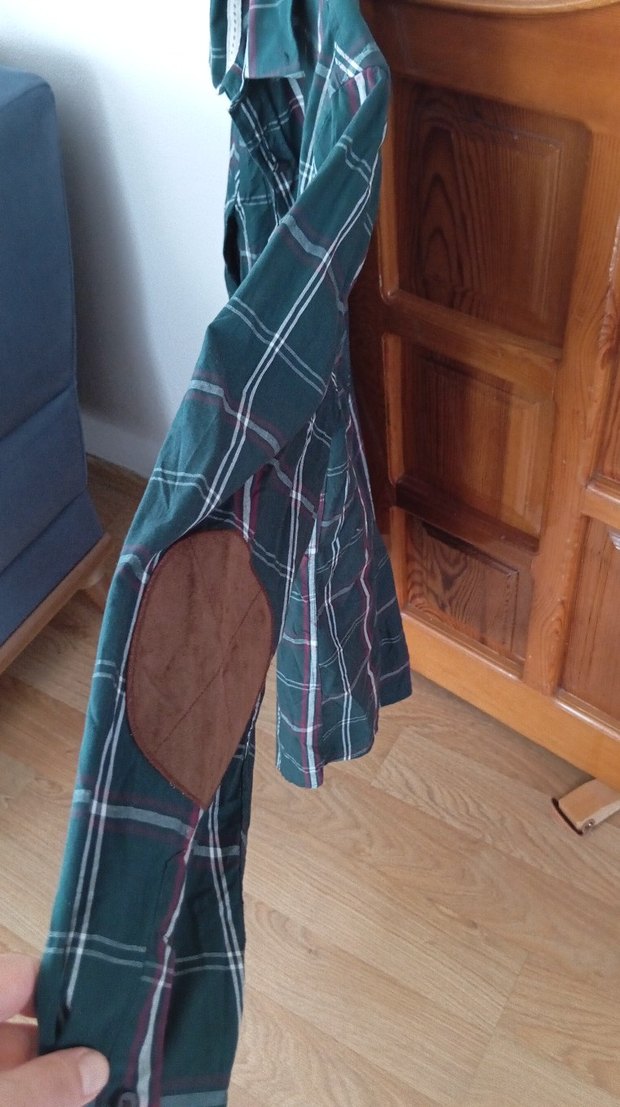 Yeşil Ekoseli Düğmeli Erkek Gömlek - Görsel 3