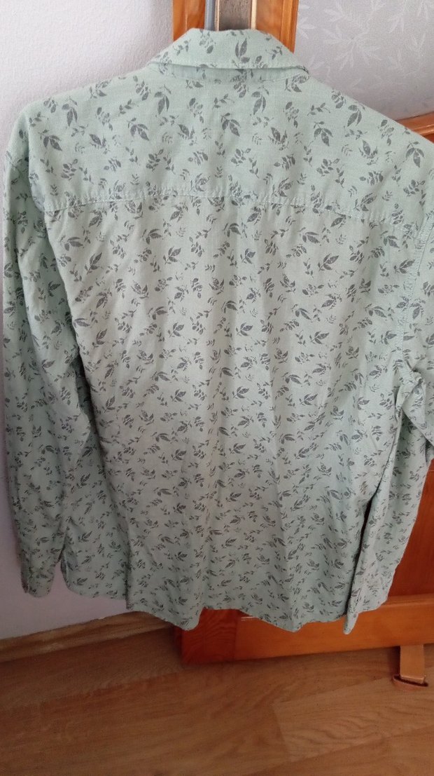 Yeşil Baskılı Pamuklu Uzun Kollu Erkek Gömlek - Görsel 4