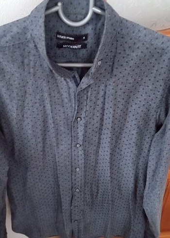 Gri Erkek Keten Uzun Kollu Gömlek - Görsel 2