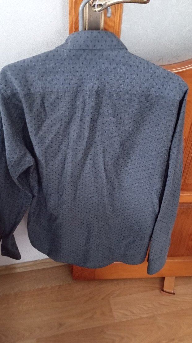 Gri Erkek Keten Uzun Kollu Gömlek - Görsel 4