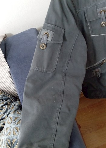 Gri Erkek Çocuk Denim Ceket Düğmeli - Görsel 4