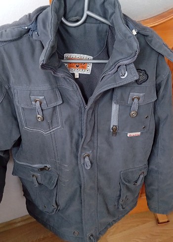 Gri Erkek Çocuk Denim Ceket Düğmeli - Görsel 2