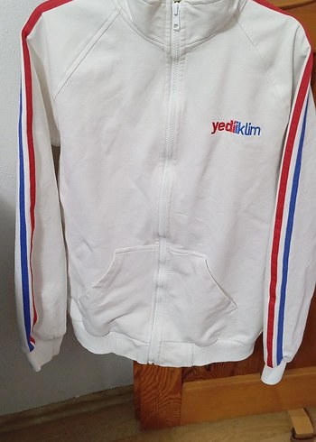Erkek Beyaz Fermuarlı Spor Ceket - Görsel 2