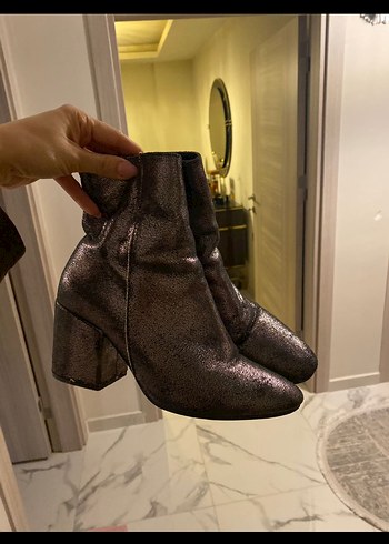 Koton marka antrasit parlak simli Topuklu Bot - Görsel 2