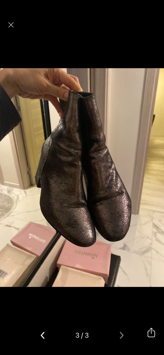 Koton marka antrasit parlak simli Topuklu Bot - Görsel 3