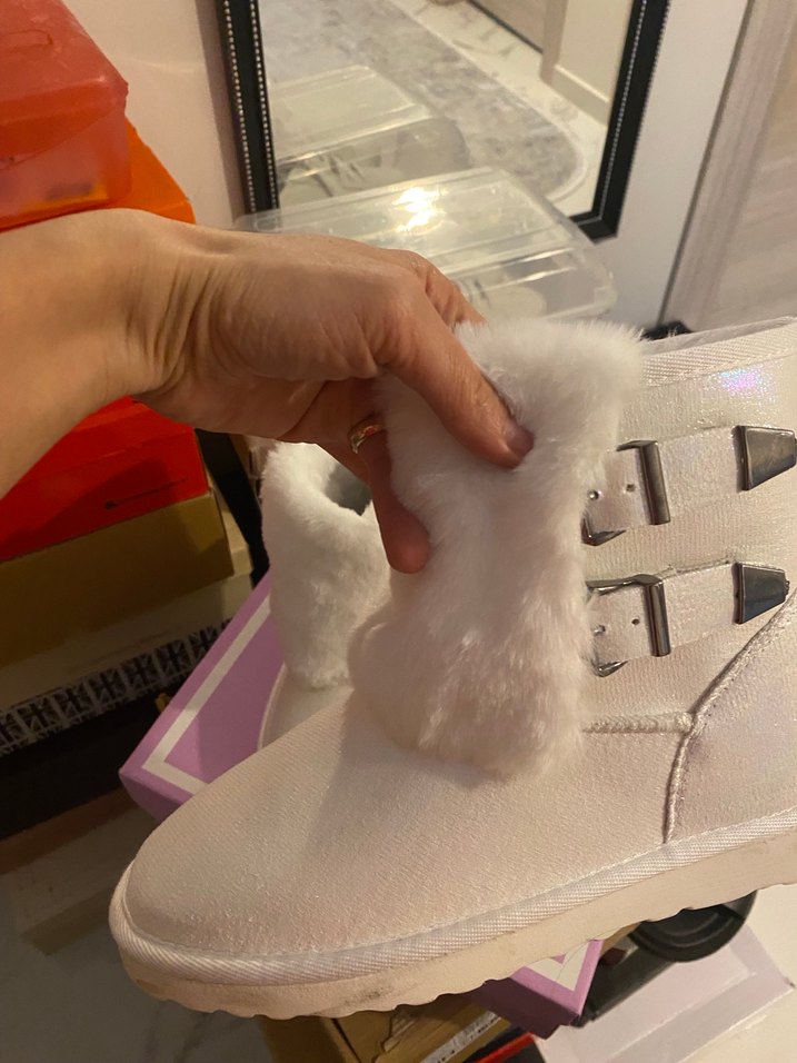 Selin shoes Beyaz Kürklü Kadın Bot - Görsel 3