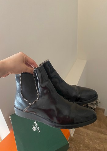 Siyah parlak Rugan Stiletto burun Kadın Bot - Görsel 2