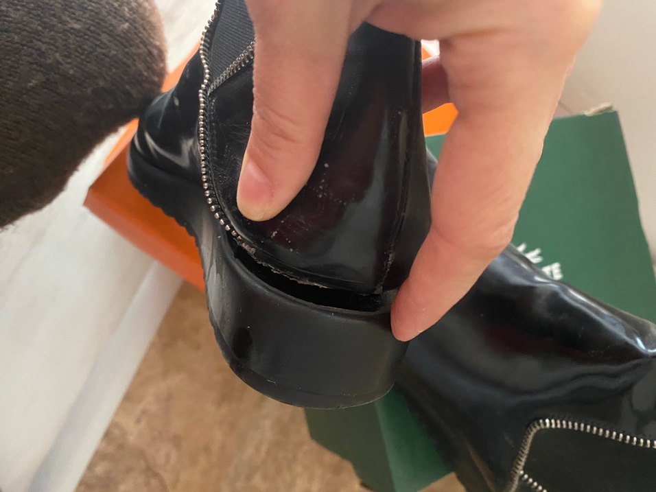 Siyah parlak Rugan Stiletto burun Kadın Bot - Görsel 4