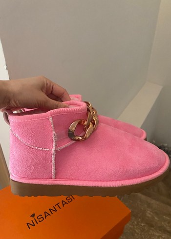 Pembe Zincir Detaylı Süet Bot - Görsel 2