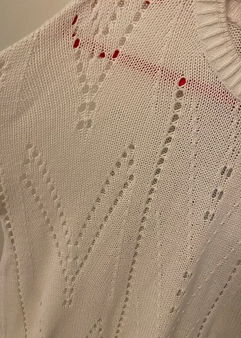 Beyaz delikli kazak - Görsel 2