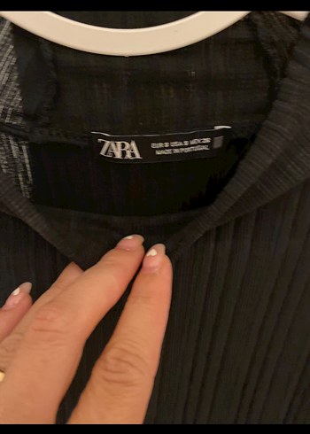 Zara kadın bluz yarım boğazlı piliseli - Görsel 2