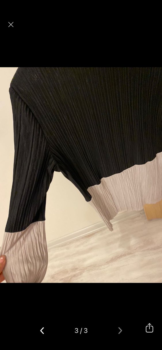 Zara kadın bluz yarım boğazlı piliseli - Görsel 3