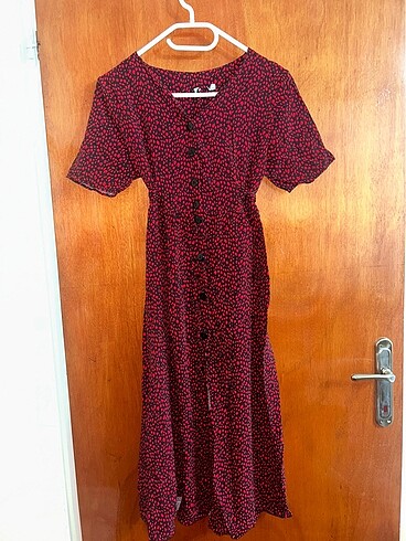Zara Kırmızı Desenli Elbise