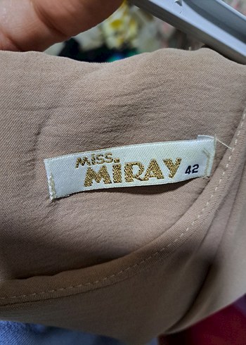 Drapeli Bej Uzun Kadın Elbise - Görsel 6