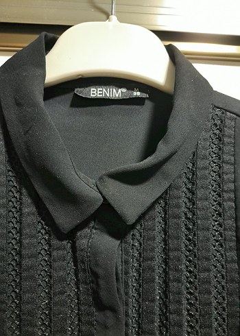 Kadın Siyah Uzun Kollu Gömlek - Görsel 2