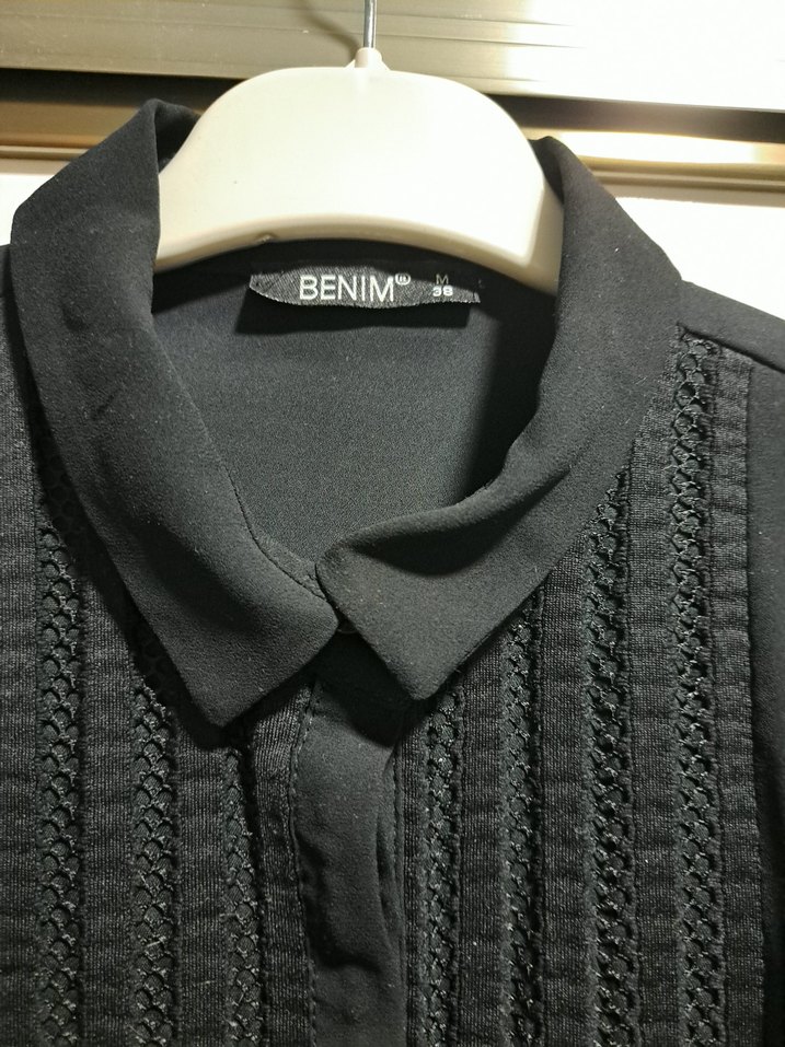 Kadın Siyah Uzun Kollu Gömlek - Görsel 2