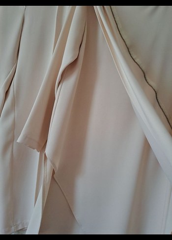 Bej Kadın Uzun Kollu Asimetrik Takım qupra ghisa venöve - Görsel 3