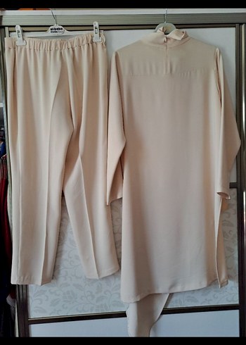 Bej Kadın Uzun Kollu Asimetrik Takım qupra ghisa venöve - Görsel 5