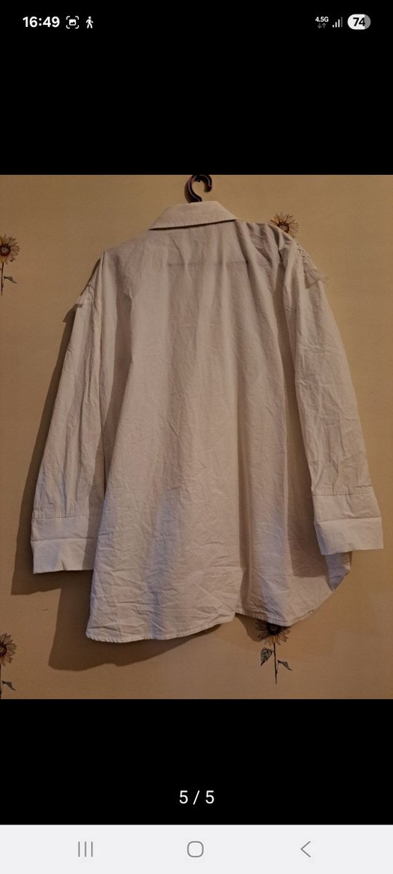 Fırfırlı Beyaz Keten Bohem Gömlek - Görsel 2