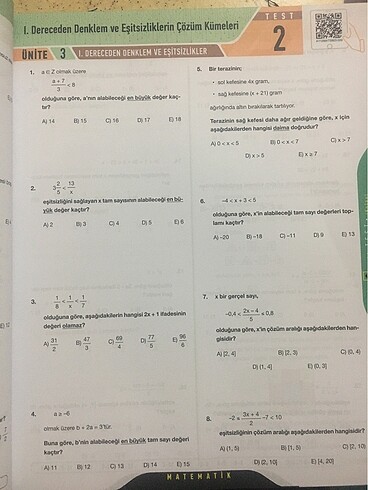  Beden Renk tyt matematik soru bankası