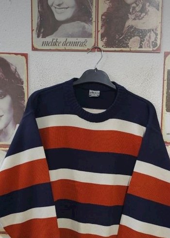 Bohem Desenli Gri Boğazlı Kazak - Görsel 6