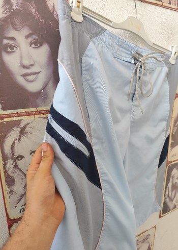 Mavi Gri Kemerli Erkek Mini Şort - Görsel 2