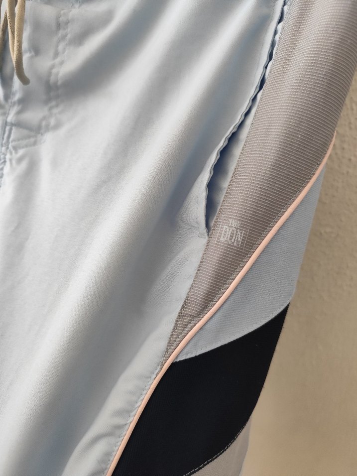 Mavi Gri Kemerli Erkek Mini Şort - Görsel 3