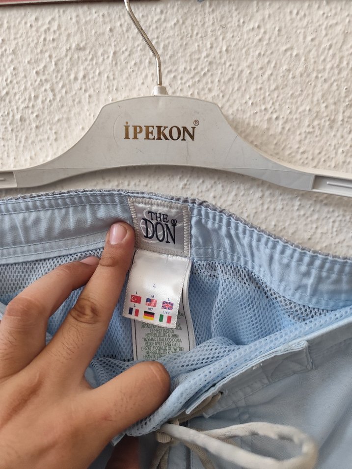 Mavi Gri Kemerli Erkek Mini Şort - Görsel 4