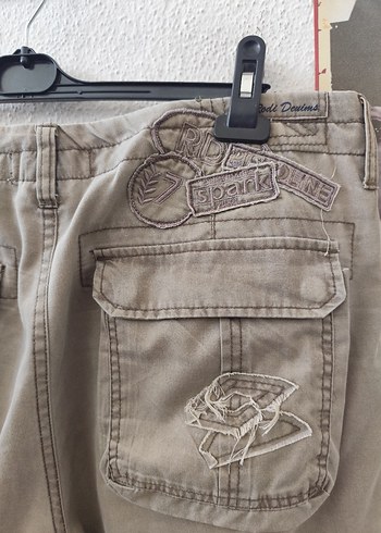 Kemerli Bej Kamuflaj Erkek Şort - Görsel 7