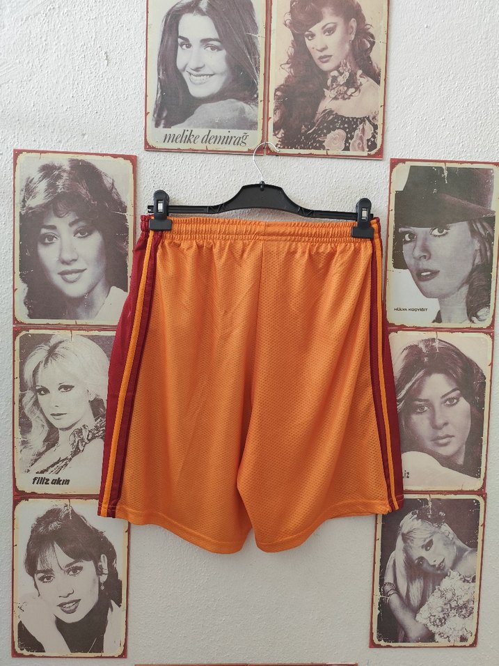 Turuncu, Baskılı, Bol Kesim Spor Şort - Görsel 4