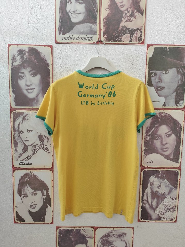 Sarı Erkek Tişört, Kısa Kollu, Baskılı, Gevşek - Görsel 4