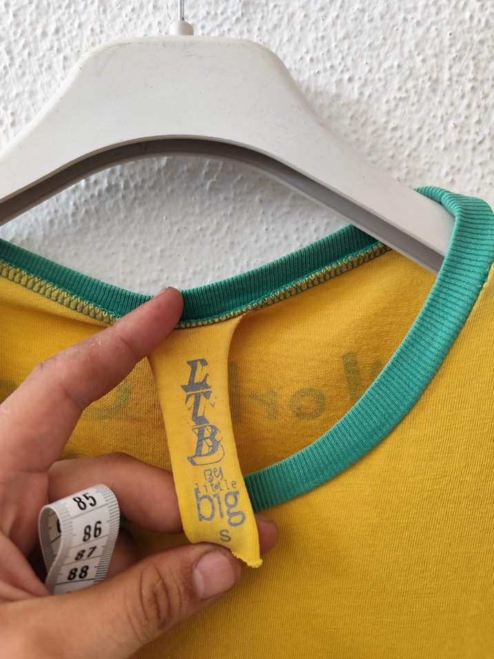 Sarı Erkek Tişört, Kısa Kollu, Baskılı, Gevşek - Görsel 3