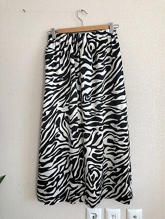 Zebra desen uzun saten etek