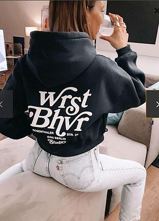 Worst behavior siyah sweatshirt