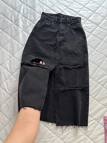 Zara Yırtmaçlı kot etek