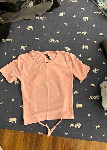 Zara Pembe Sırt Dekolteli Crop Top