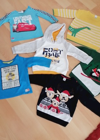 Renkli Erkek Çocuk Örgü Sweatshirtler